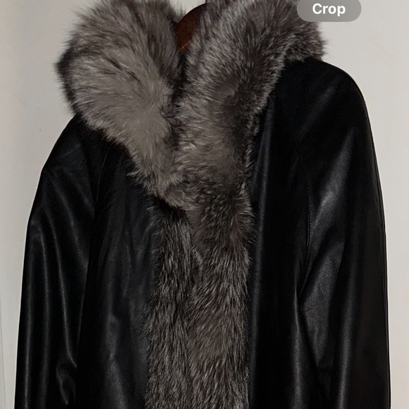 Marvin Richards Jackets & Blazers - Black Siver Fox Trim Coat